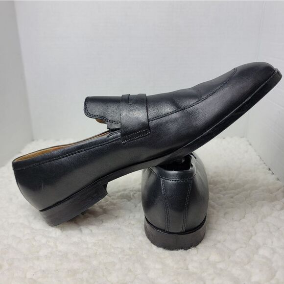 Boss Hugo Boss Eastside Mens Penny Loafer Size 12 Black Leather Apron Toe Shoes main image 11